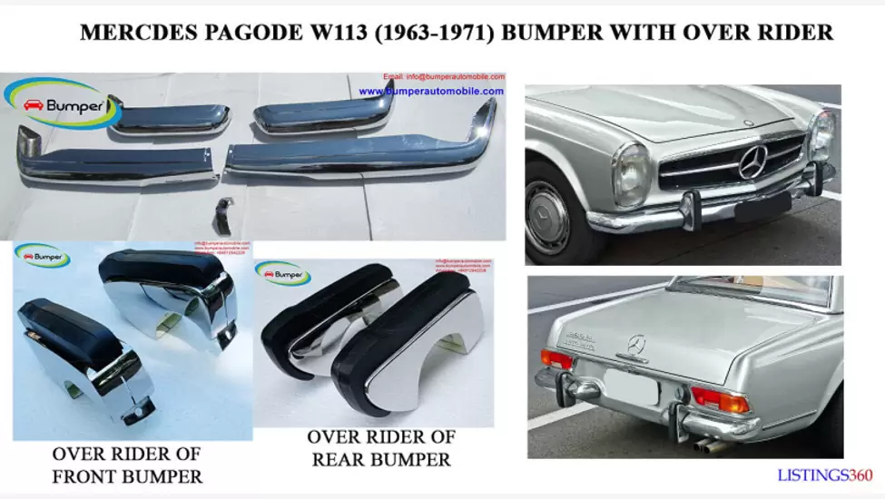 Z$1 Mercedes Pagode W113 230SL 250SL 280SL (1963 -1971) bumpers