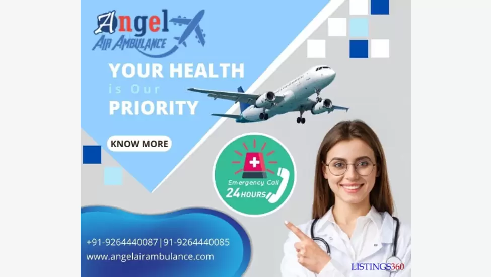 Opt Air and Train Ambulance in Jabalpur by Angel with Advanced Life Support Facilities