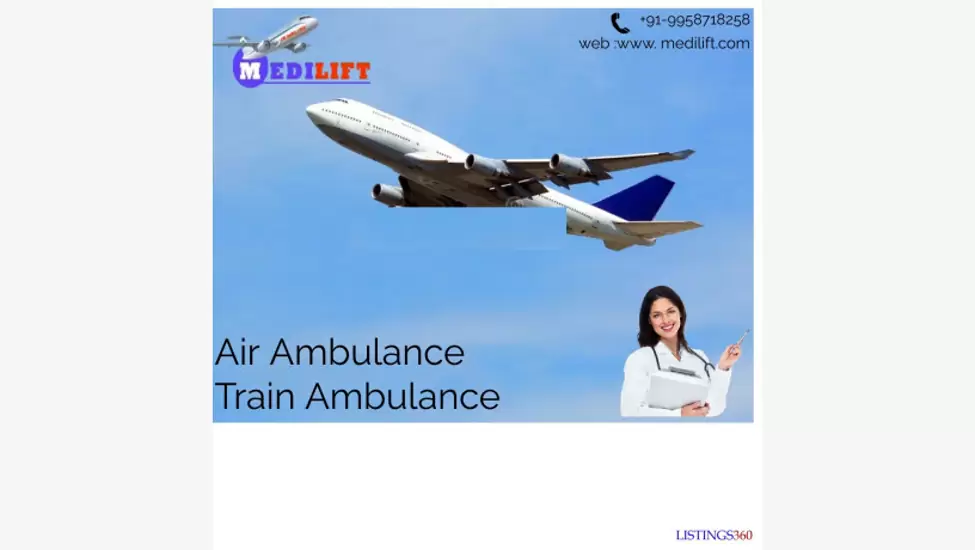 Use Air Ambulance from Patna to Delhi by Medilift with Highly Trained MD Doctors