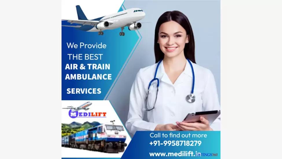 Gain Air Ambulance Patna to Mumbai by Medilift with Top-Notch Facilities